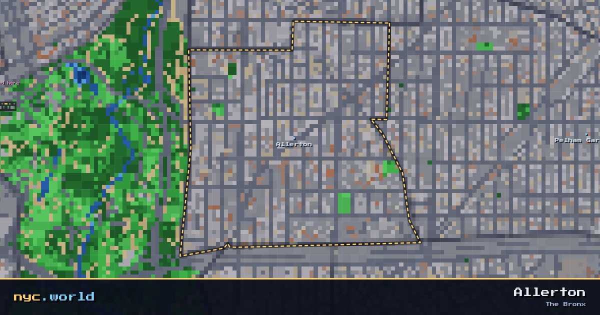 pixel-art map of Allerton, The Bronx on nyc.world