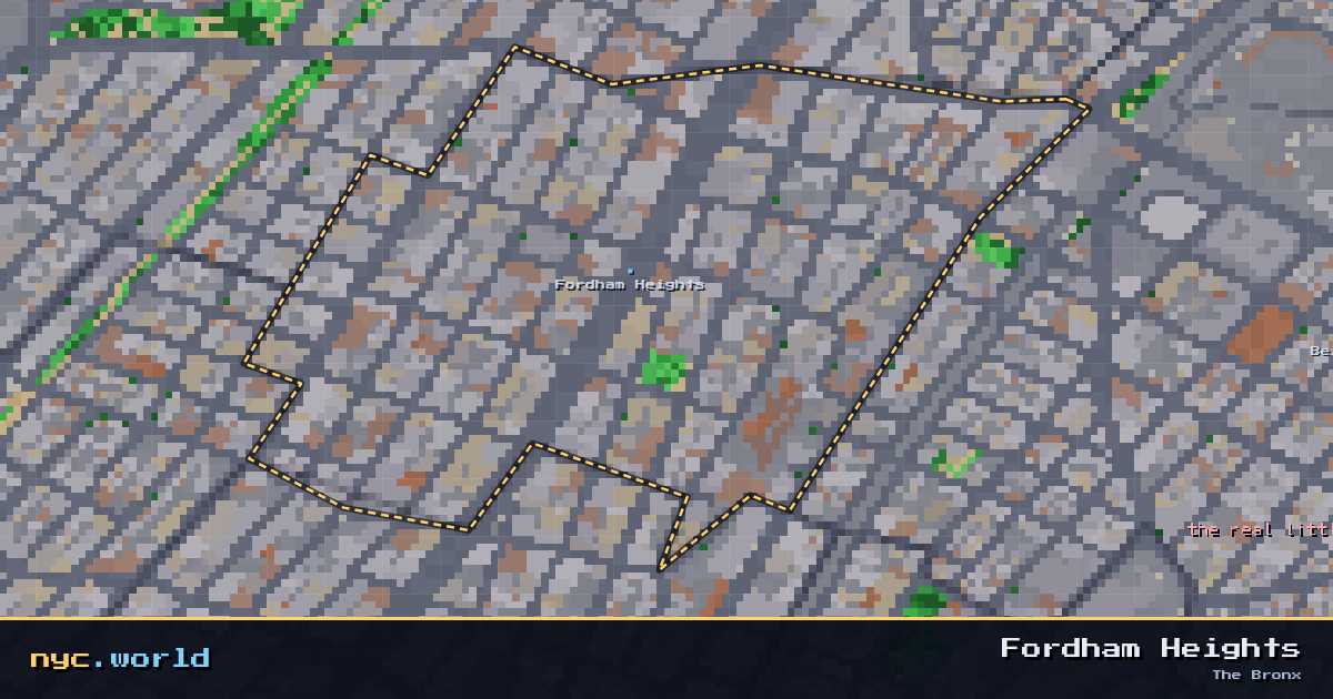 pixel-art map of Fordham Heights, The Bronx on nyc.world