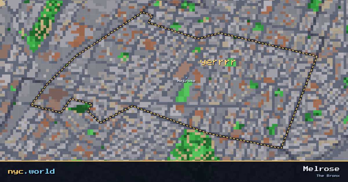 pixel-art map of Melrose, The Bronx on nyc.world