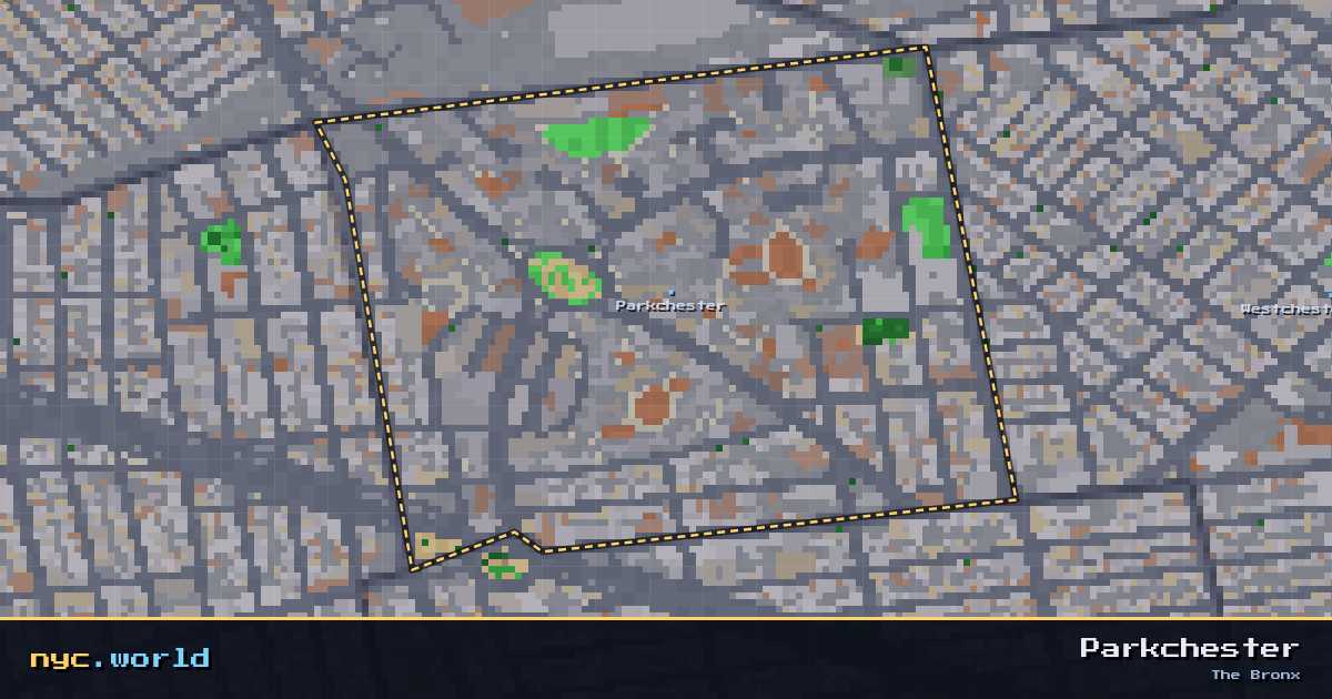 pixel-art map of Parkchester, The Bronx on nyc.world