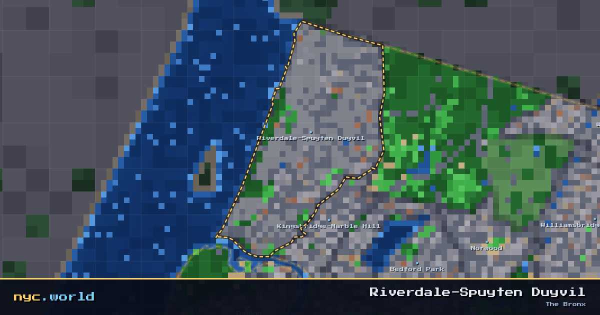 pixel-art map of Riverdale-Spuyten Duyvil, The Bronx on nyc.world