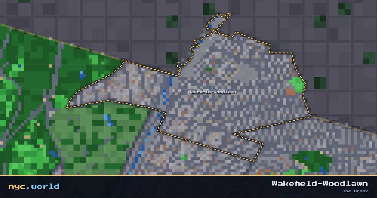 pixel-art map of Wakefield-Woodlawn, The Bronx on nyc.world