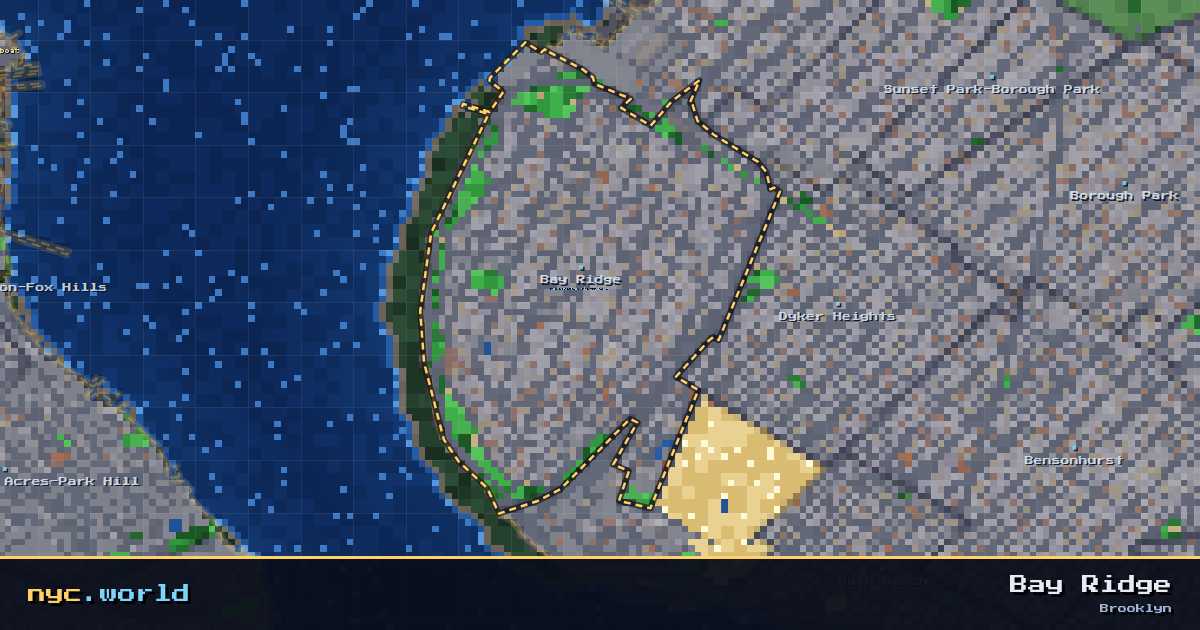 pixel-art map of Bay Ridge, Brooklyn on nyc.world