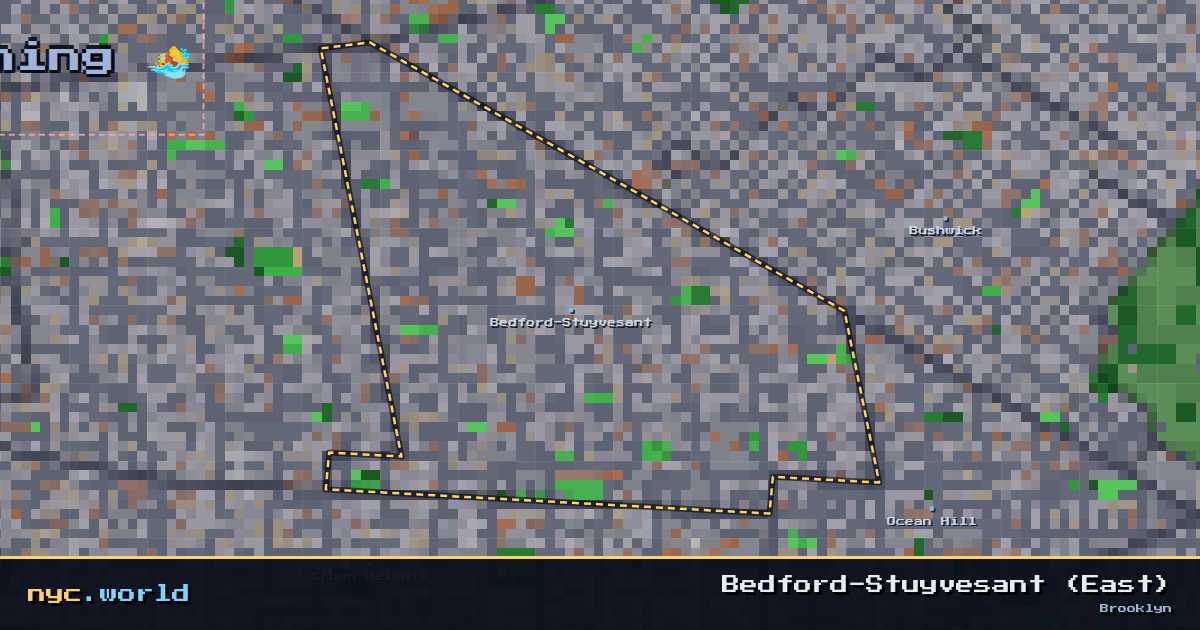 pixel-art map of Bedford-Stuyvesant (East), Brooklyn on nyc.world