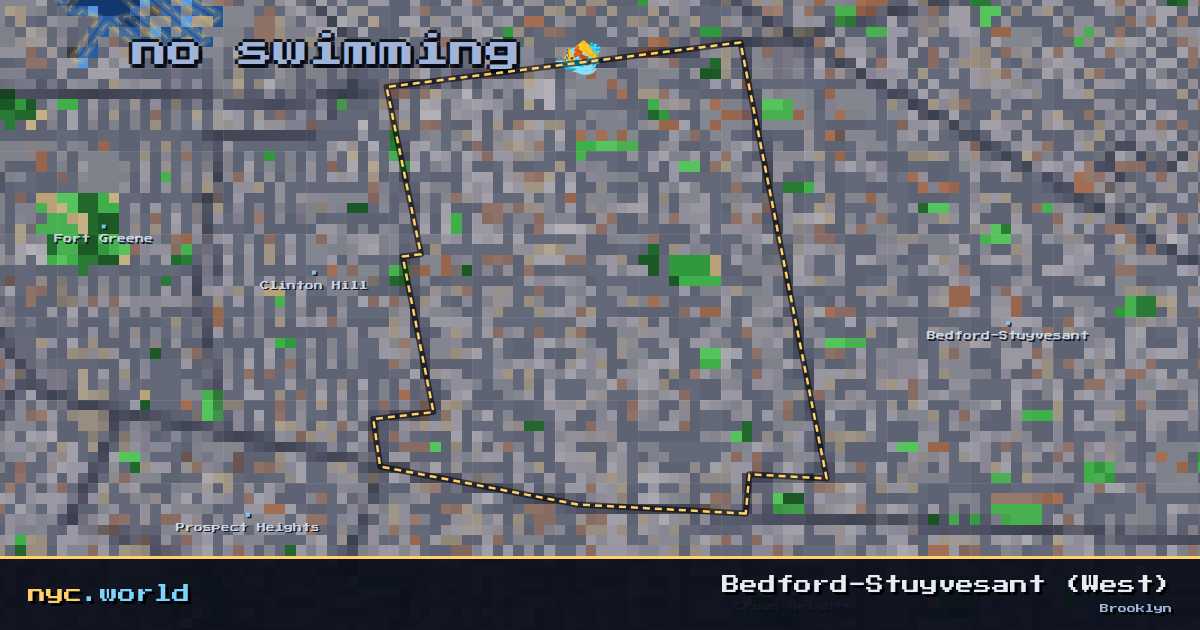 pixel-art map of Bedford-Stuyvesant (West), Brooklyn on nyc.world