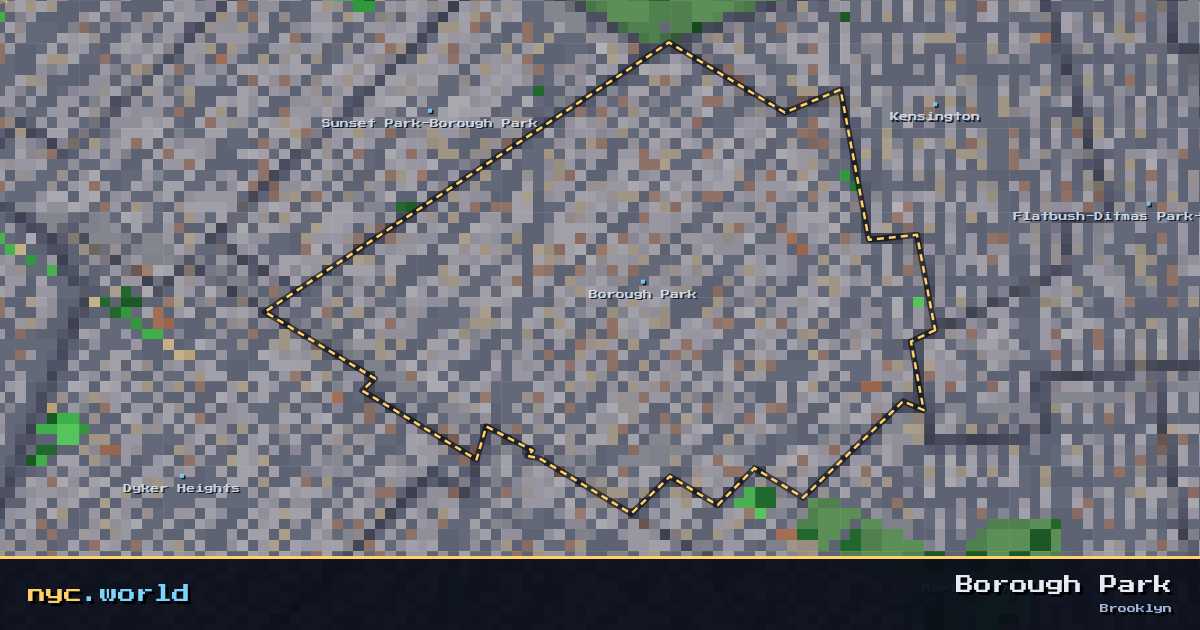 pixel-art map of Borough Park, Brooklyn on nyc.world