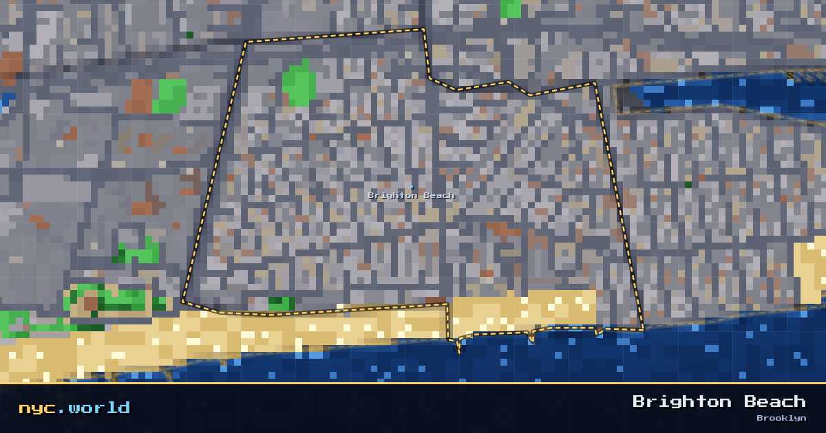 pixel-art map of Brighton Beach, Brooklyn on nyc.world