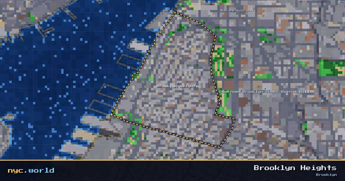 pixel-art map of Brooklyn Heights, Brooklyn on nyc.world