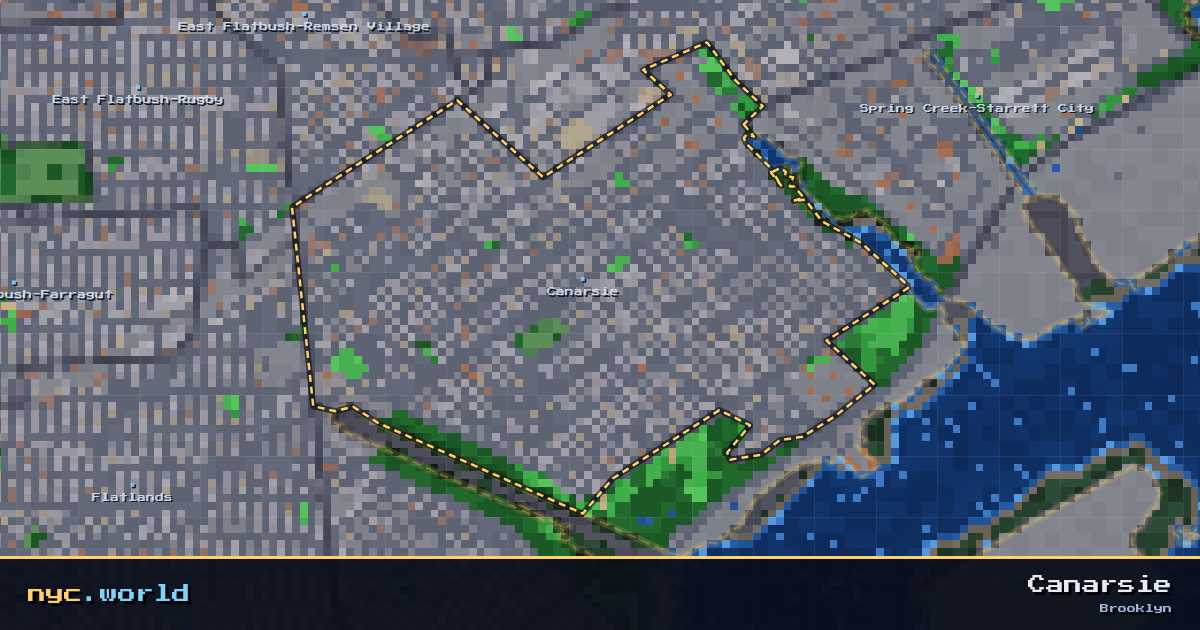pixel-art map of Canarsie, Brooklyn on nyc.world