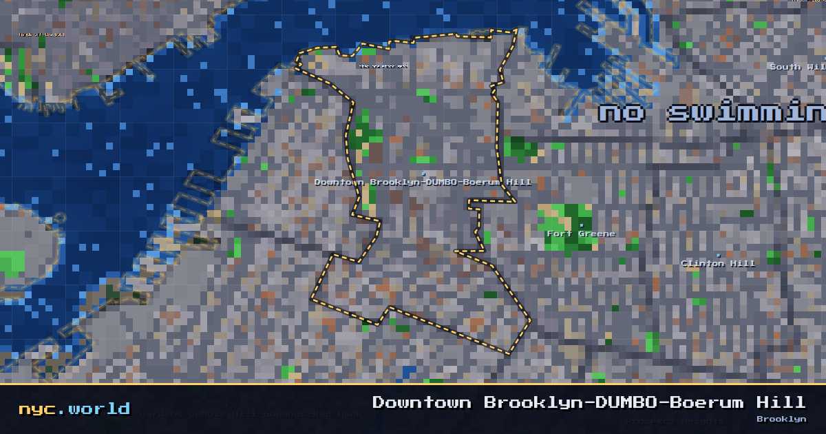 pixel-art map of Downtown Brooklyn-DUMBO-Boerum Hill, Brooklyn on nyc.world