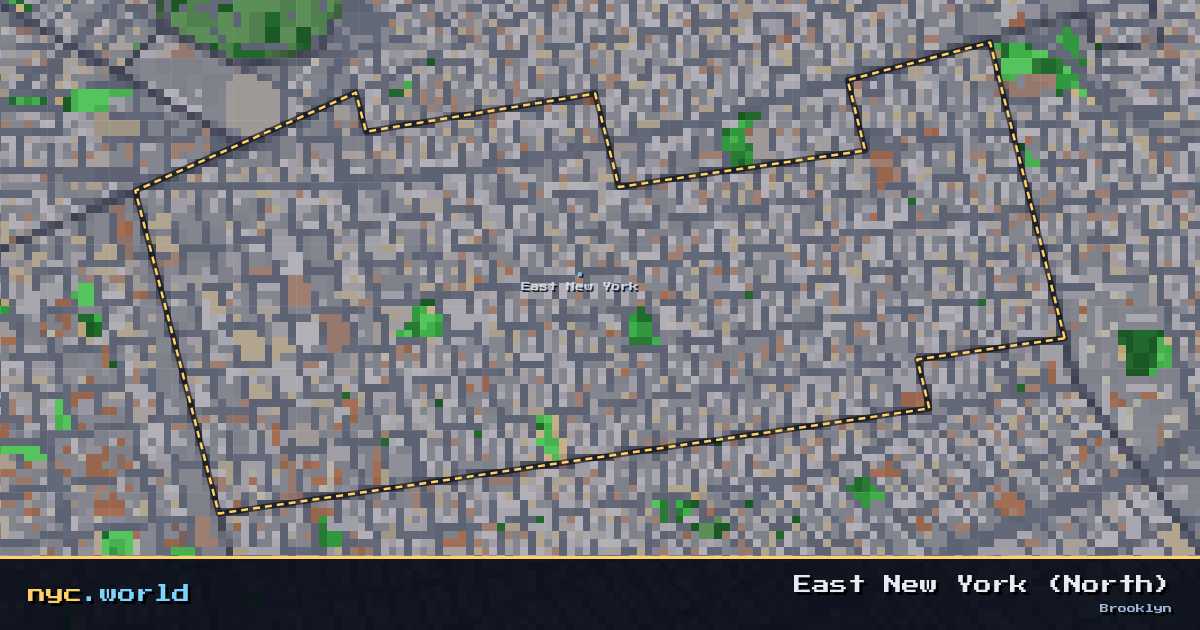 pixel-art map of East New York (North), Brooklyn on nyc.world