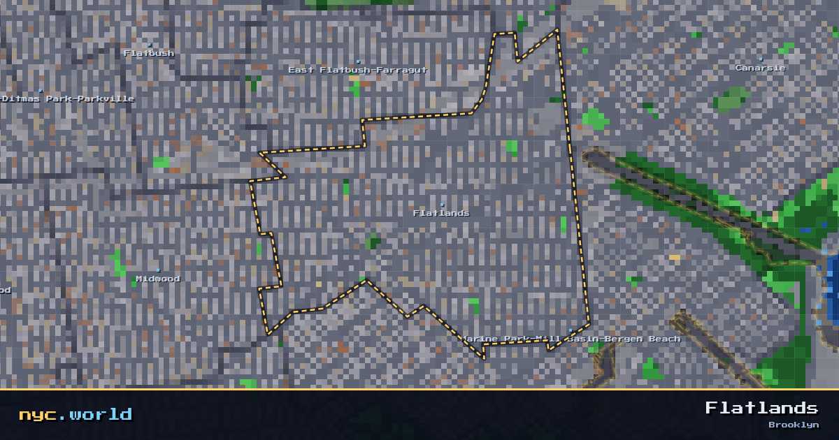 pixel-art map of Flatlands, Brooklyn on nyc.world