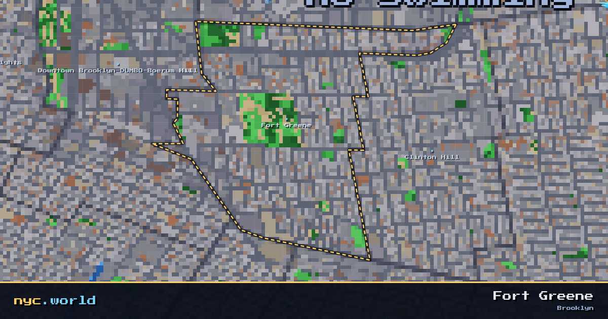 pixel-art map of Fort Greene, Brooklyn on nyc.world