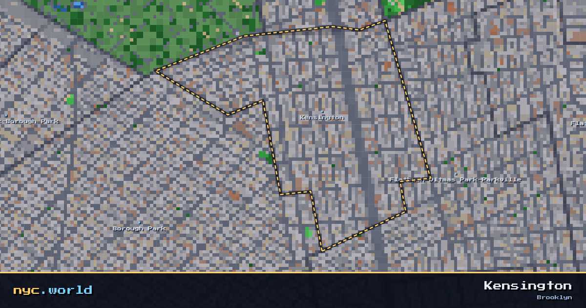 pixel-art map of Kensington, Brooklyn on nyc.world