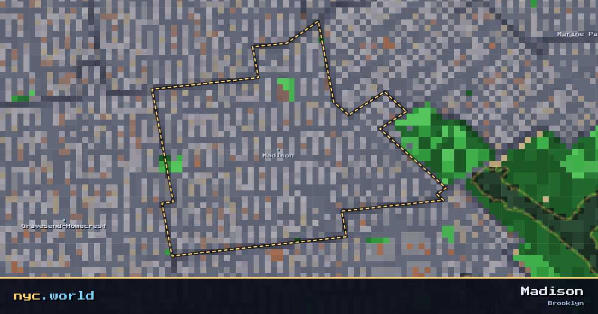 pixel-art map of Madison, Brooklyn on nyc.world