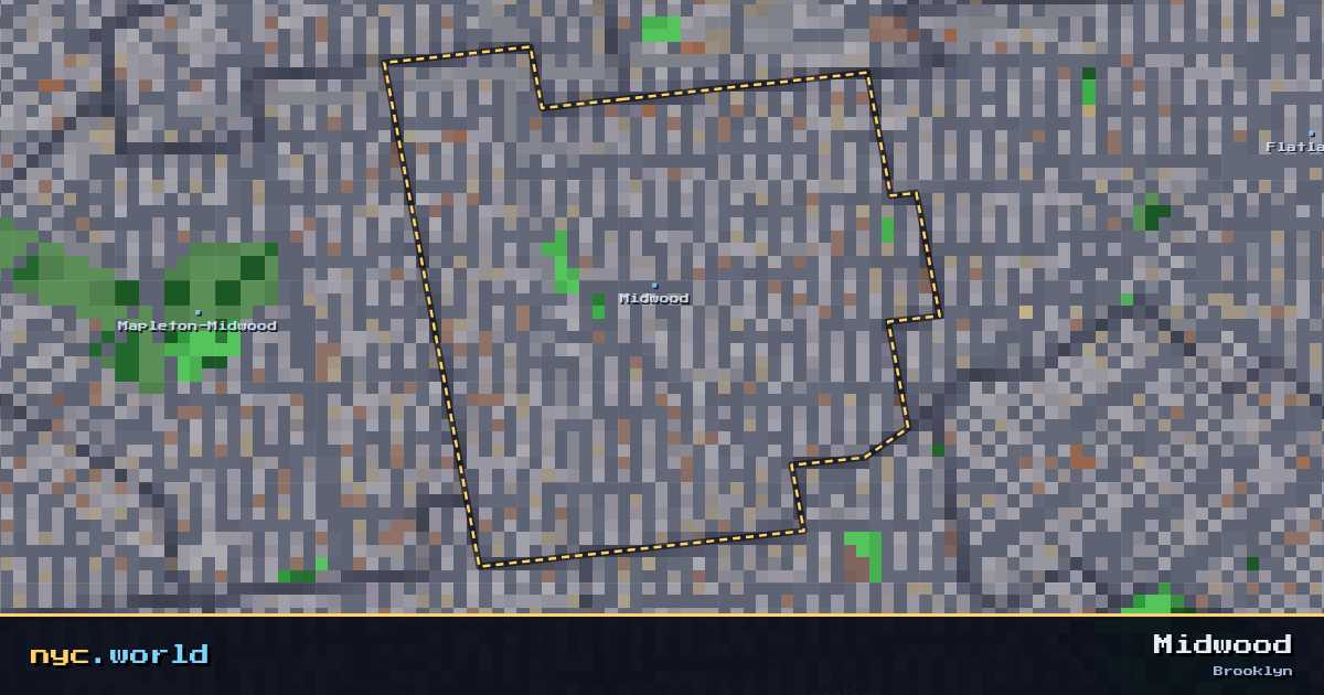 pixel-art map of Midwood, Brooklyn on nyc.world
