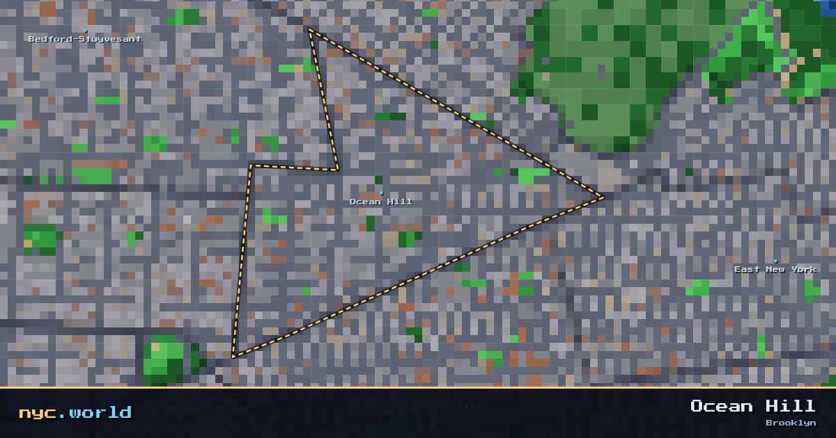 pixel-art map of Ocean Hill, Brooklyn on nyc.world
