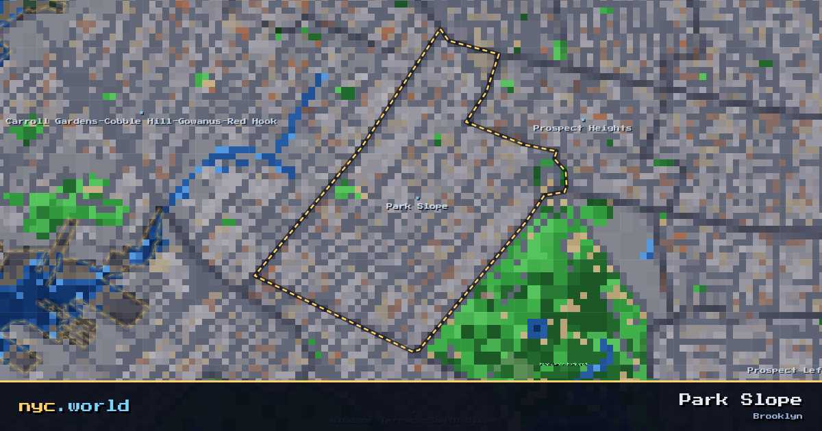 pixel-art map of Park Slope, Brooklyn on nyc.world