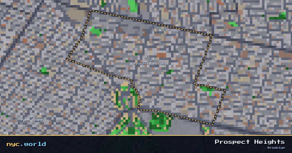 pixel-art map of Prospect Heights, Brooklyn on nyc.world