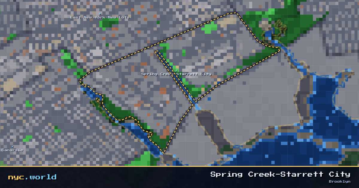 pixel-art map of Spring Creek-Starrett City, Brooklyn on nyc.world