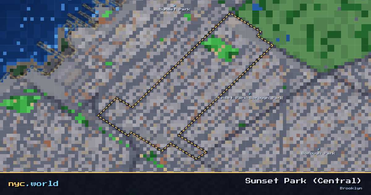 pixel-art map of Sunset Park (Central), Brooklyn on nyc.world