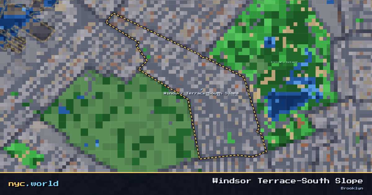 pixel-art map of Windsor Terrace-South Slope, Brooklyn on nyc.world