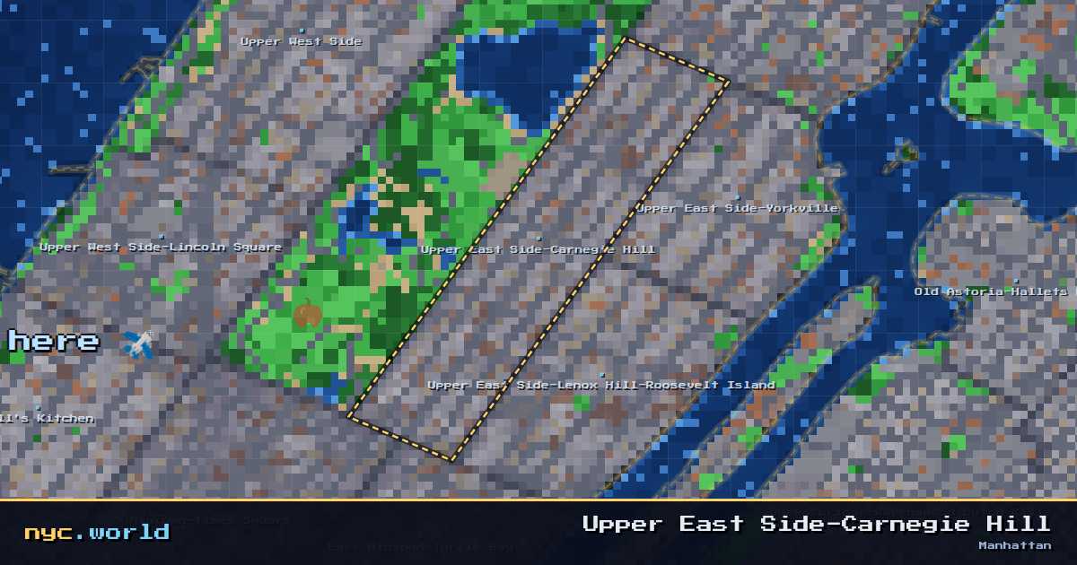 pixel-art map of Upper East Side-Carnegie Hill, Manhattan on nyc.world