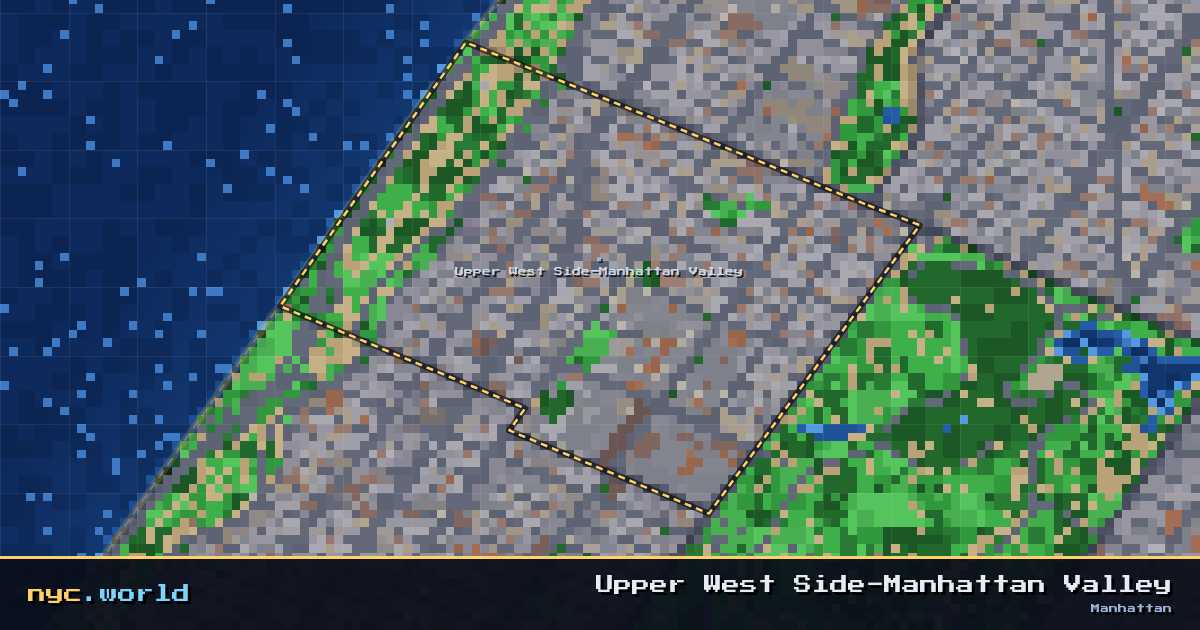 pixel-art map of Upper West Side-Manhattan Valley, Manhattan on nyc.world