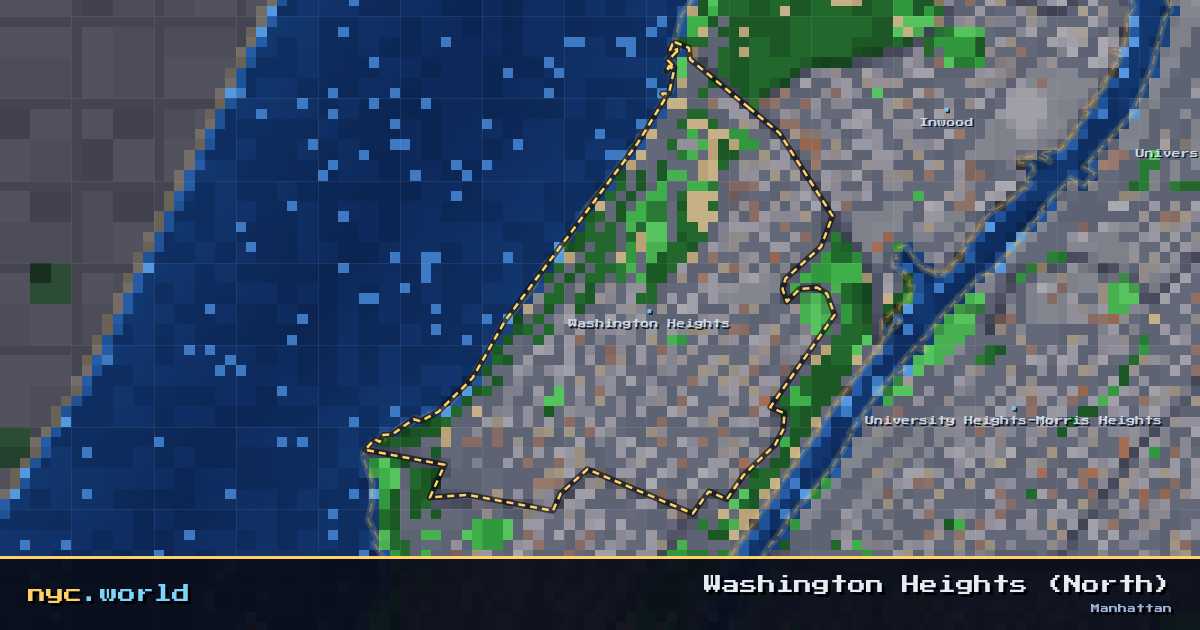 pixel-art map of Washington Heights (North), Manhattan on nyc.world