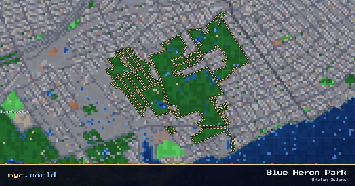 pixel-art map of Blue Heron Park, Staten Island on nyc.world