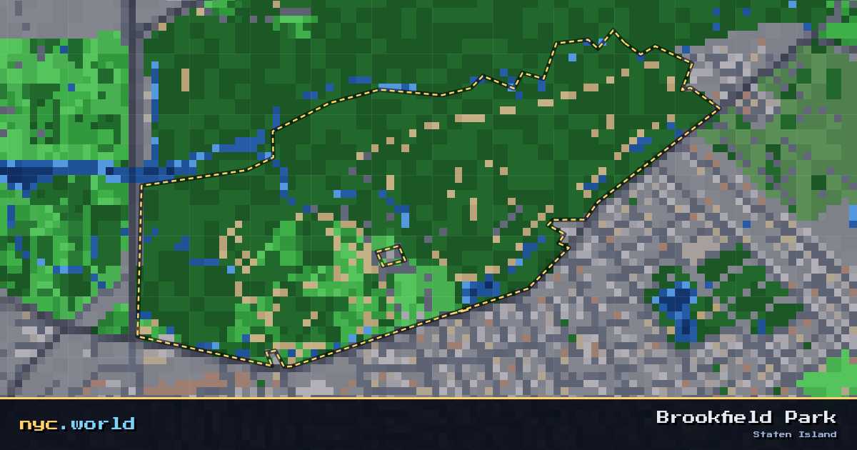 pixel-art map of Brookfield Park, Staten Island on nyc.world