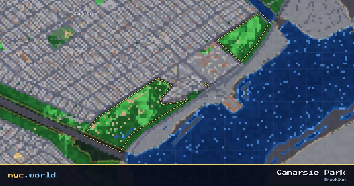 pixel-art map of Canarsie Park, Brooklyn on nyc.world