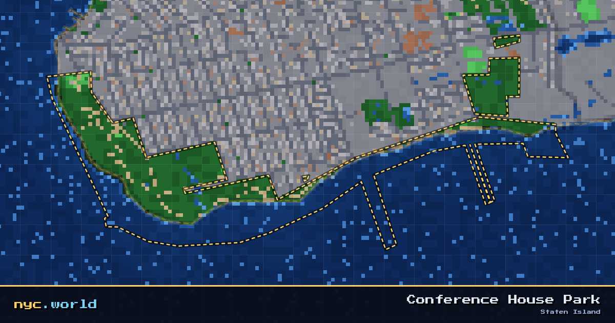 pixel-art map of Conference House Park, Staten Island on nyc.world