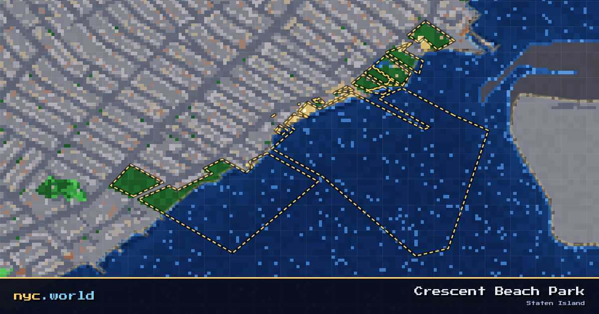 pixel-art map of Crescent Beach Park, Staten Island on nyc.world