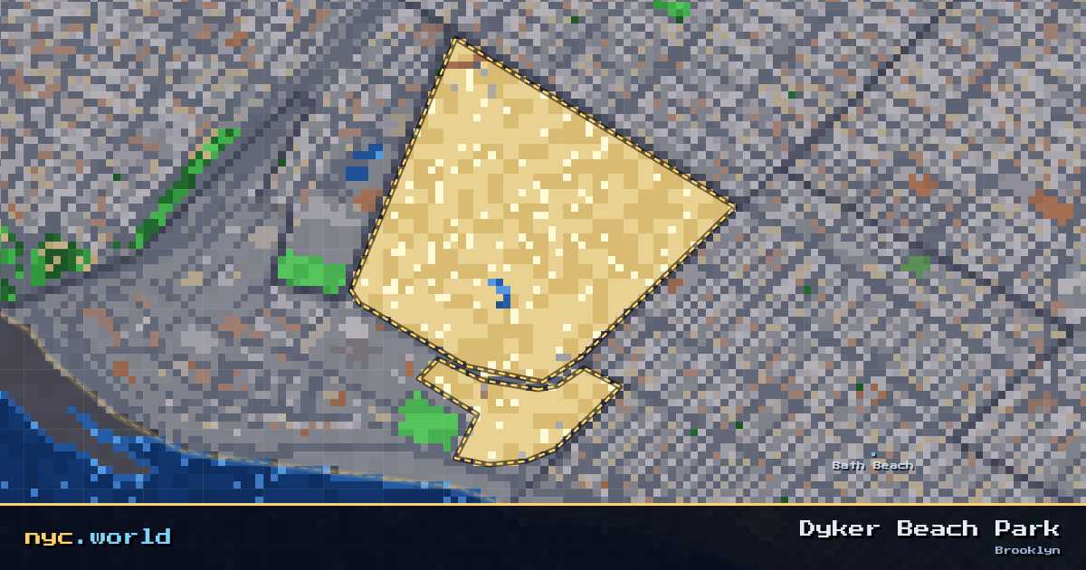 pixel-art map of Dyker Beach Park, Brooklyn on nyc.world