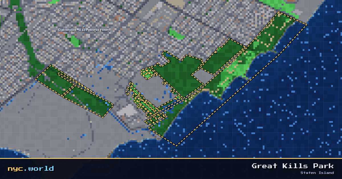 pixel-art map of Great Kills Park, Staten Island on nyc.world