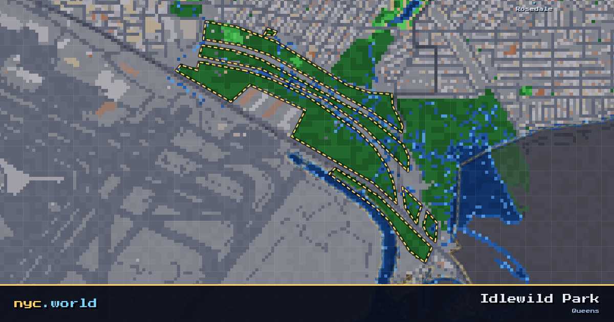 pixel-art map of Idlewild Park, Queens on nyc.world