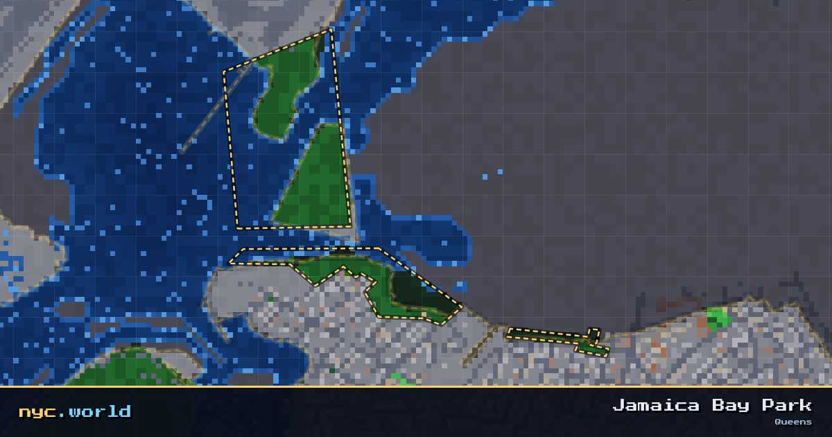 pixel-art map of Jamaica Bay Park, Queens on nyc.world