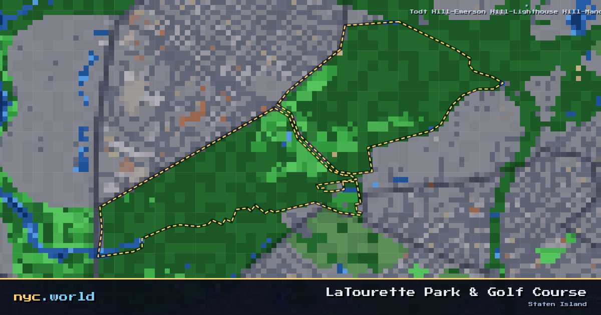 pixel-art map of LaTourette Park & Golf Course, Staten Island on nyc.world