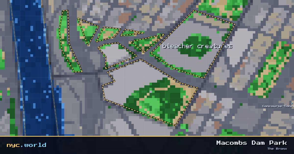 pixel-art map of Macombs Dam Park, The Bronx on nyc.world