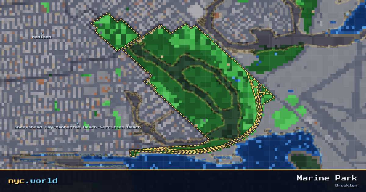 pixel-art map of Marine Park, Brooklyn on nyc.world