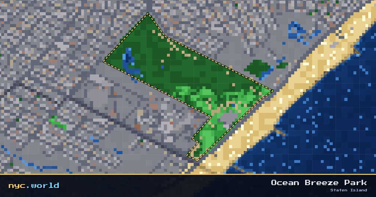 pixel-art map of Ocean Breeze Park, Staten Island on nyc.world