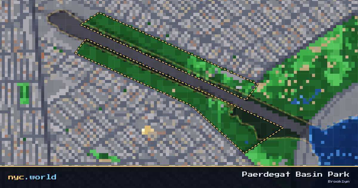 pixel-art map of Paerdegat Basin Park, Brooklyn on nyc.world