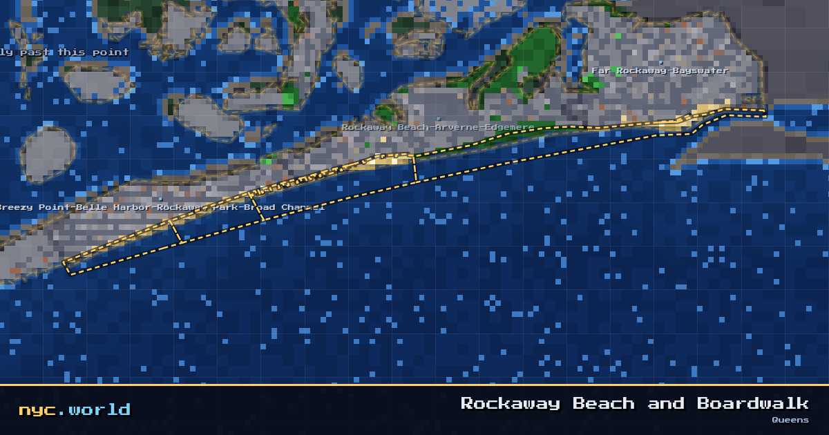 pixel-art map of Rockaway Beach and Boardwalk, Queens on nyc.world