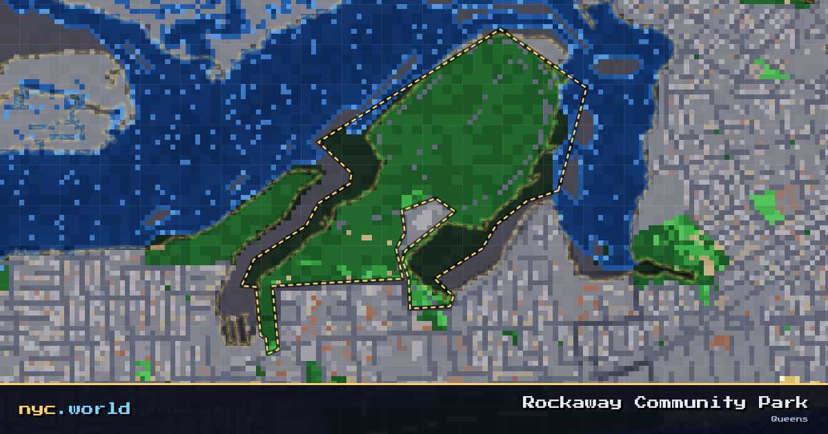 pixel-art map of Rockaway Community Park, Queens on nyc.world