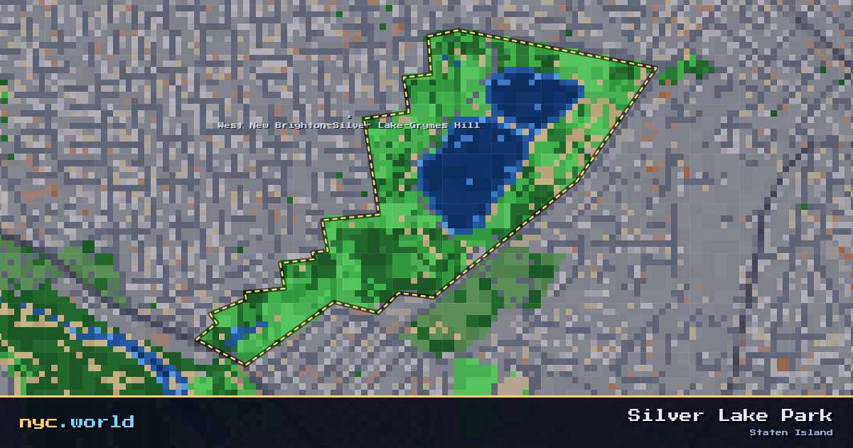 pixel-art map of Silver Lake Park, Staten Island on nyc.world