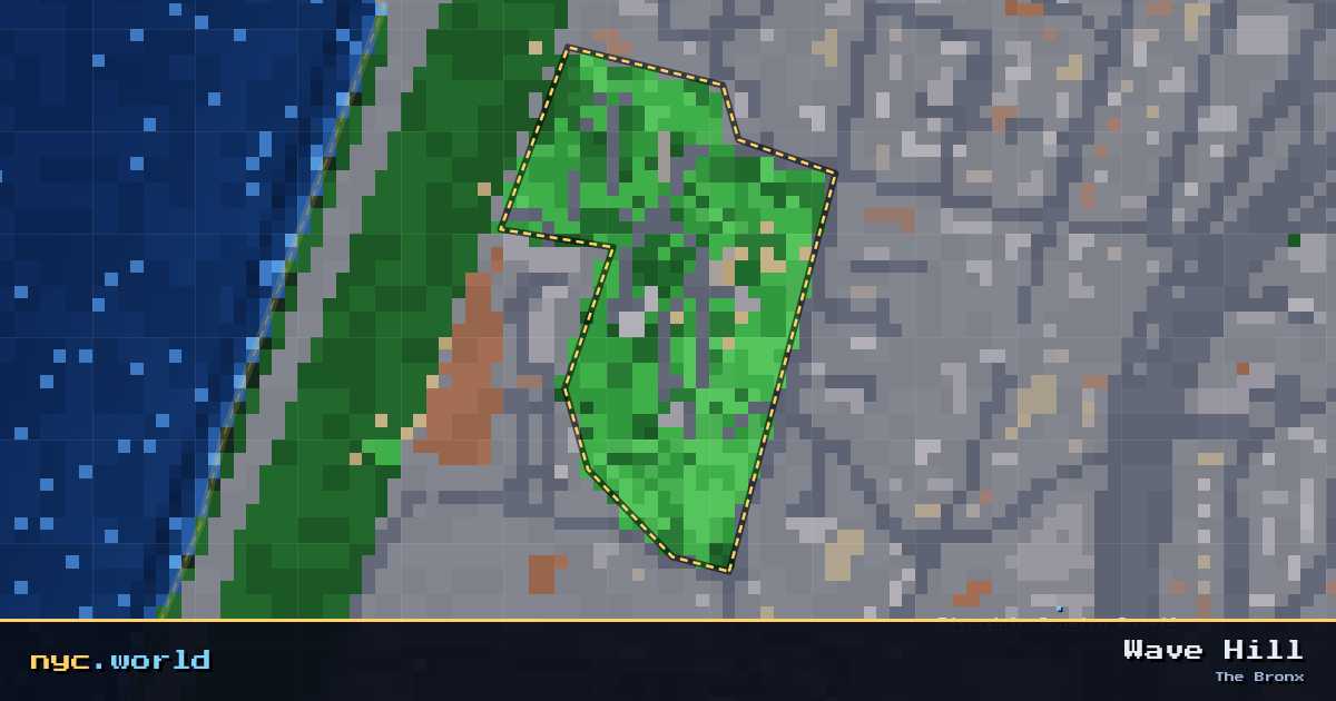 pixel-art map of Wave Hill, The Bronx on nyc.world