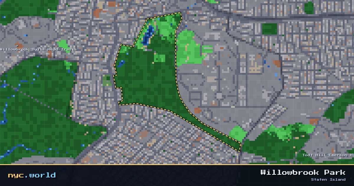pixel-art map of Willowbrook Park, Staten Island on nyc.world