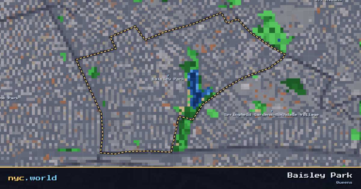 pixel-art map of Baisley Park, Queens on nyc.world