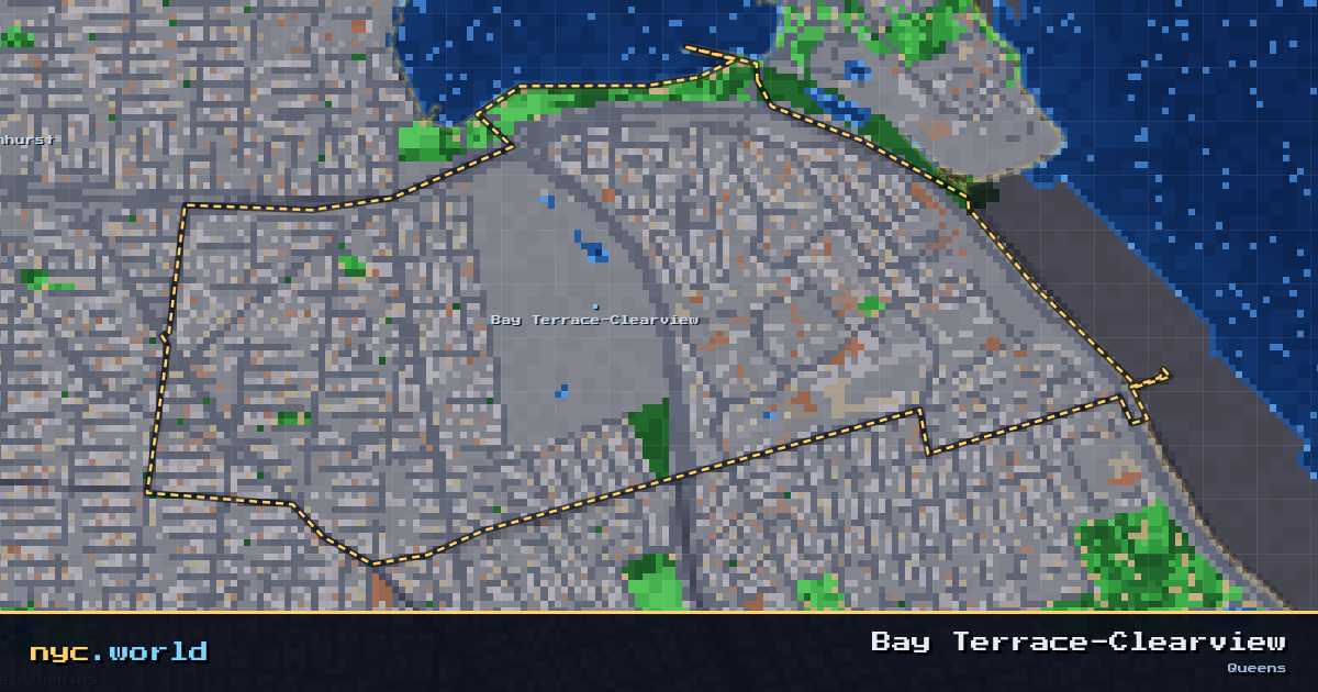 pixel-art map of Bay Terrace-Clearview, Queens on nyc.world